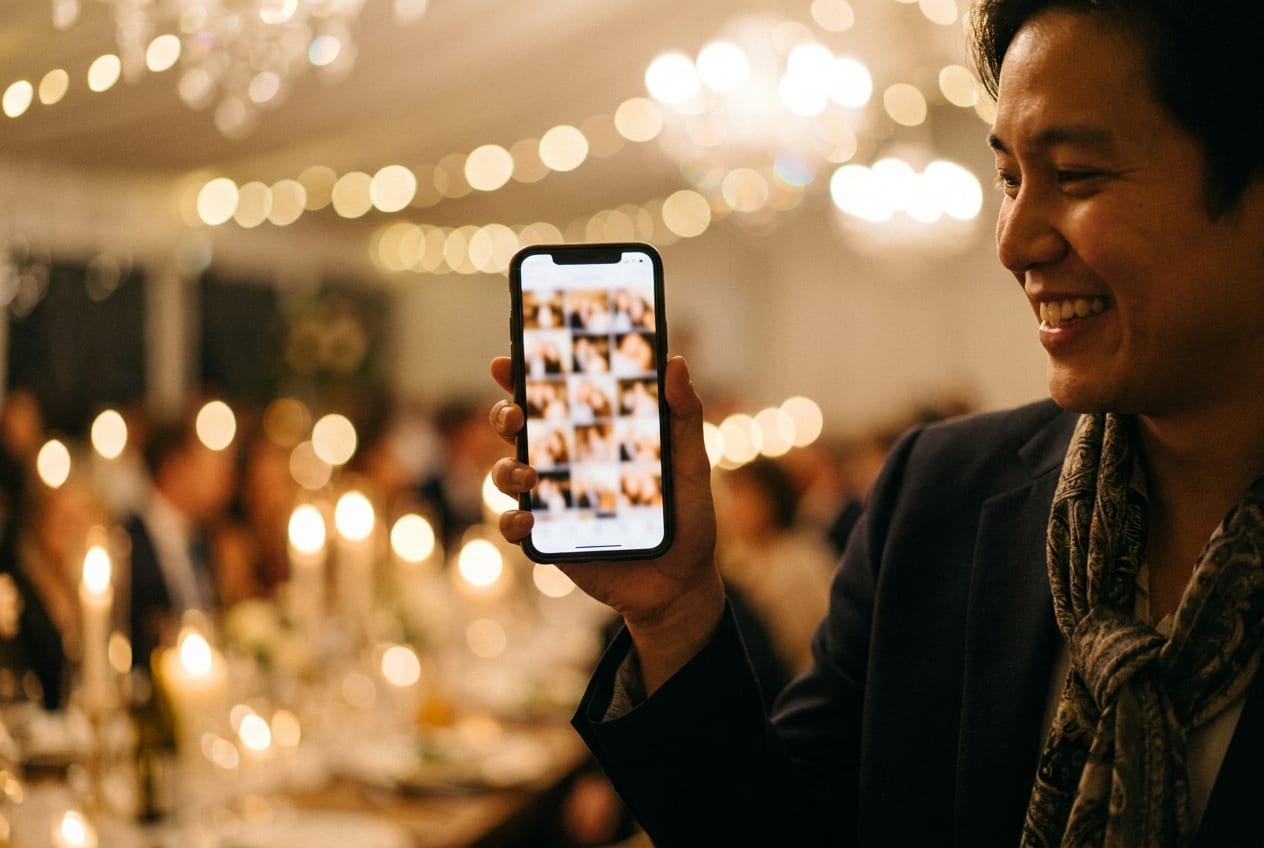 A guest finding their event photos by taking a selfie